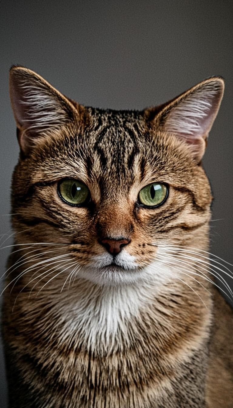 Gato resgatado a olhar diretamente para a câmara — FacePets